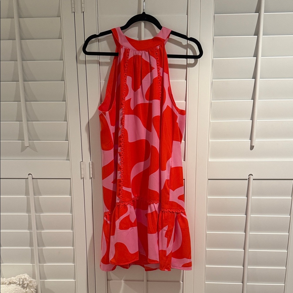 Joy Joy Vibrant Red and Pink Dress